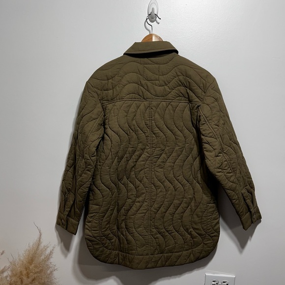 Madewell Quilted Belrose Shirt-Jacket Size XS in Military Green - Picture 4 of 9